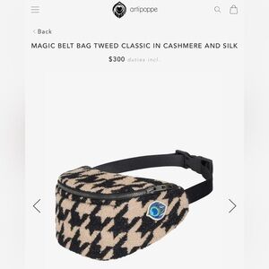 ARTIPOPPE MAGIC BELT BAG TWEED CLASSIC IN CASHMERE AND SILK NEW